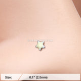 Glow in the Dark Star L-Shaped Nose Ring-Yellow