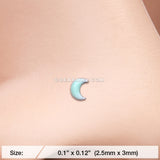 Glow in the Dark Crescent Moon L-Shaped Nose Ring-Green
