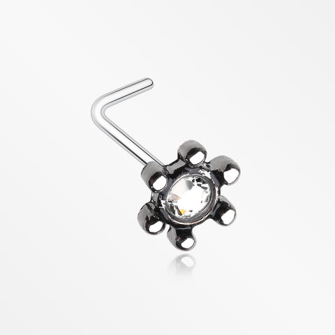 Solstice Sparkle Icon L-Shaped Nose Ring-Clear