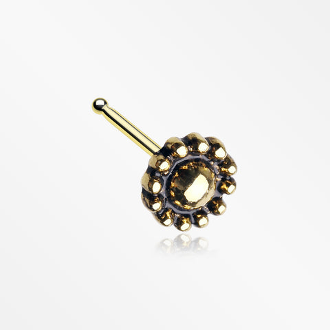 Golden Aira Filigree Icon Nose Stud Ring-Gold