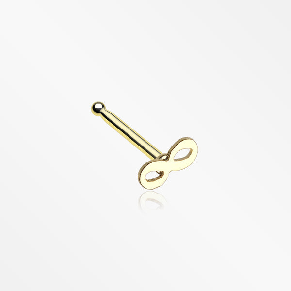 Golden Infinity Loop Nose Stud Ring-Gold