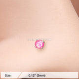 Opal Sparkle Prong Set Nose Stud Ring-Pink