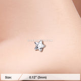 Star Sparkle Steel Nose Stud Ring-Clear