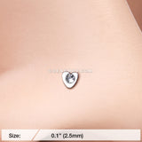 Heart Icon Sparkle Nose Stud Ring-Clear