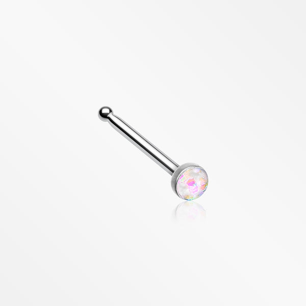 Opal Sparkle Nose Stud Ring-White
