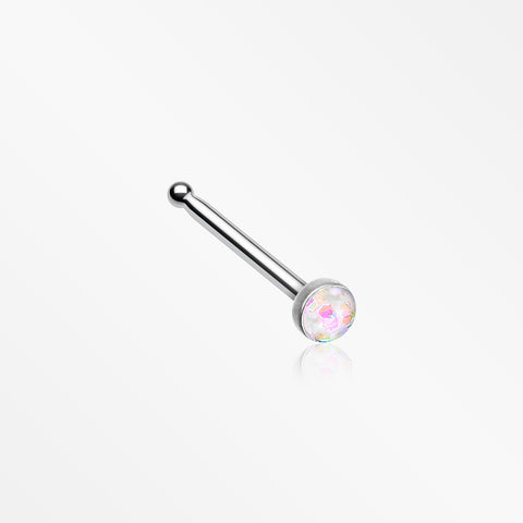 Opal Sparkle Nose Stud Ring-White