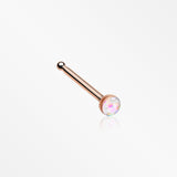 Rose Gold Opal Sparkle Nose Stud Ring-White