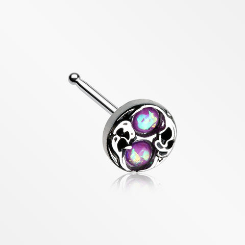 Tao Filigree Opal Sparkle Nose Stud Ring-Purple