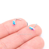 Detail View 3 of Adorable Blurple Seahorse Nose Stud Ring-Blue/Pink