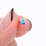 Detail View 2 of Adorable Blurple Seahorse Nose Stud Ring-Blue/Pink