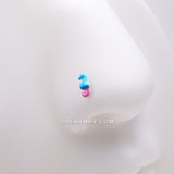 Detail View 1 of Adorable Blurple Seahorse Nose Stud Ring-Blue/Pink