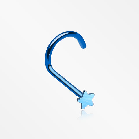 Colorline Star Nose Screw Ring-Blue