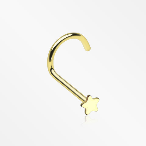 Golden Star Nose Screw Ring-Gold