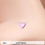 Colorline Heart Nose Screw Ring-Purple