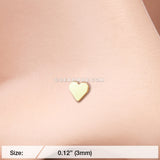 Golden Heart Nose Screw Ring-Gold