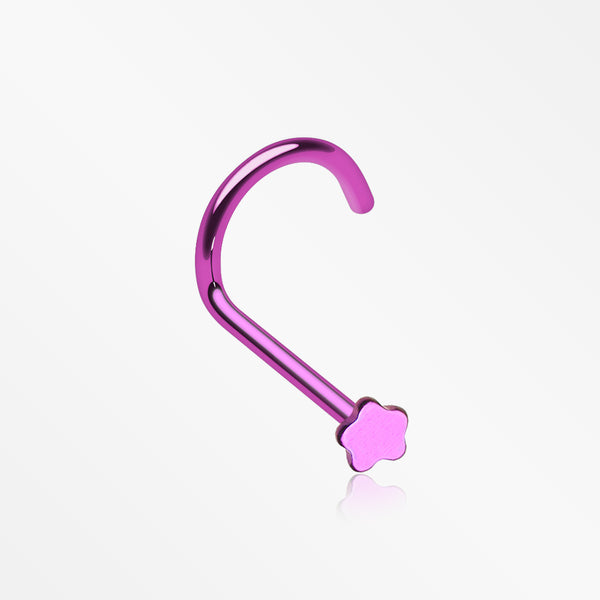 Colorline Flower Nose Screw Ring-Purple