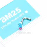 Detail View 4 of Adorable Blurple Seahorse L-Shaped Nose Ring-Blue/Pink