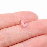 Detail View 2 of Golden Kawaii Pop Moon Glitter Sparkle L-Shaped Nose Ring-Pink/White