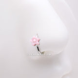 Detail View 1 of Kawaii Pop Sweet Flower Bendable Hoop Ring-Pink