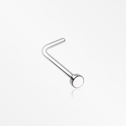 Round Plate Basic Steel L-Shaped Nose Ring