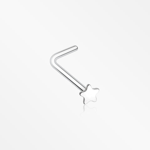 Steel Star L-Shaped Nose Ring-Steel