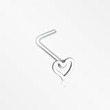 Dainty Heart Icon L-Shaped Nose Ring-Steel