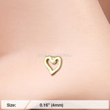 Golden Dainty Heart Icon L-Shaped Nose Ring-Gold