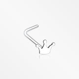 Dainty Princess Crown Icon L-Shaped Nose Ring-Steel