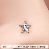 Nautical Star Icon L-Shaped Nose Ring-Steel