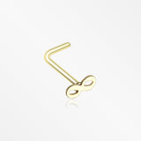 Golden Infinity Loop L-Shaped Nose Ring-Gold