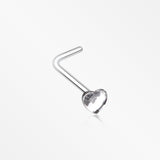 Heart Sparkle L-Shaped Nose Ring-Clear
