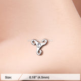 Trinity Icon Sparkle L-Shaped Nose Ring-Clear