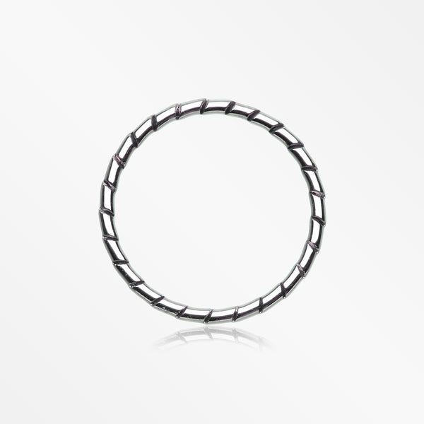 Textured Rope Steel Bendable Hoop Ring
