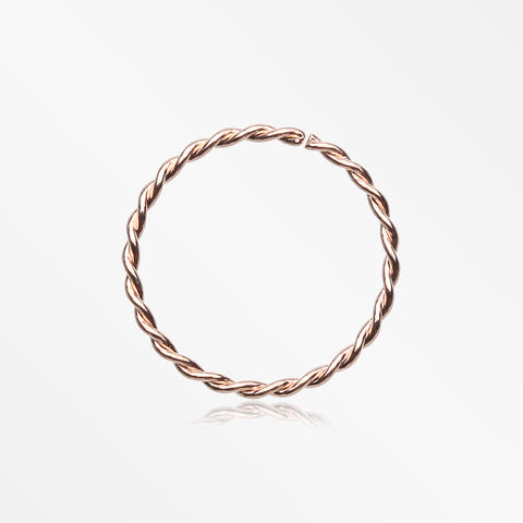 Rose Gold Classic Twist Wire Steel Bendable Hoop Ring