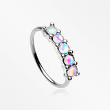 Iridescent Revo Multi Sparkles Princess Prong Bendable Hoop Ring
