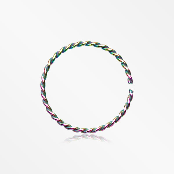 Colorline Classic Twist Wire Steel Bendable Hoop Ring-Rainbow