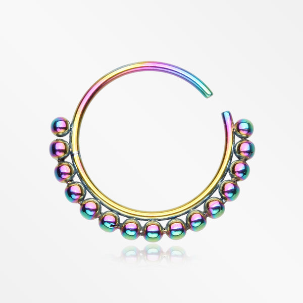 Colorline Bali Beads Spherule Bendable Nose Hoop-Rainbow