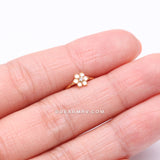 Golden Opalescent Spring Flower Sparkle Bendable Hoop Ring-Clear/White