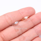 Golden Classic Marquise Gem Sparkle Bendable Hoop Ring-Clear Gem