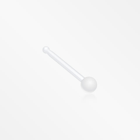 Ball Top Clear UV Acrylic Nose Stud Retainer-Clear/White