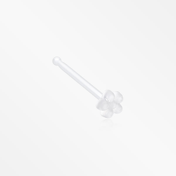 Flower Top Clear UV Acrylic Nose Stud Retainer-Clear/White