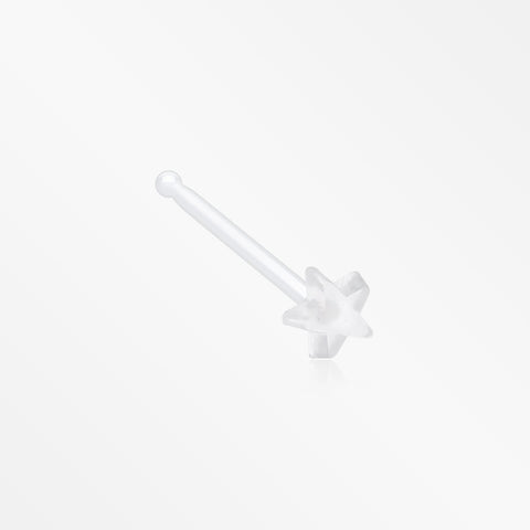 Star Top Clear UV Acrylic Nose Stud Retainer-Clear/White