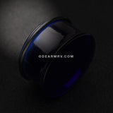 A Pair of Basic UV Acrylic Single Flared Ear Gauge Plug-Blue