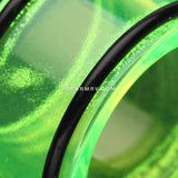 A Pair of Basic UV Acrylic No Flare Regs Ear Gauge Tunnel Plug-Green