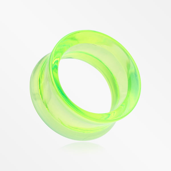 A Pair of Basic UV Acrylic Double Flared Ear Gauge Tunnel Plug-Green