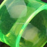 A Pair of Basic UV Acrylic Double Flared Ear Gauge Tunnel Plug-Green