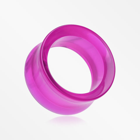A Pair of Basic UV Acrylic Double Flared Ear Gauge Tunnel Plug-Purple