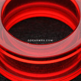 A Pair of Basic UV Acrylic Screw-Fit Ear Gauge Tunnel Plug-Red