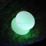 A Pair of Glow in the Dark Basic Acrylic Double Flared Ear Gauge Plug-Green