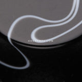 A Pair of Marble Swirl Acrylic Double Flared Ear Gauge Plug-Black
